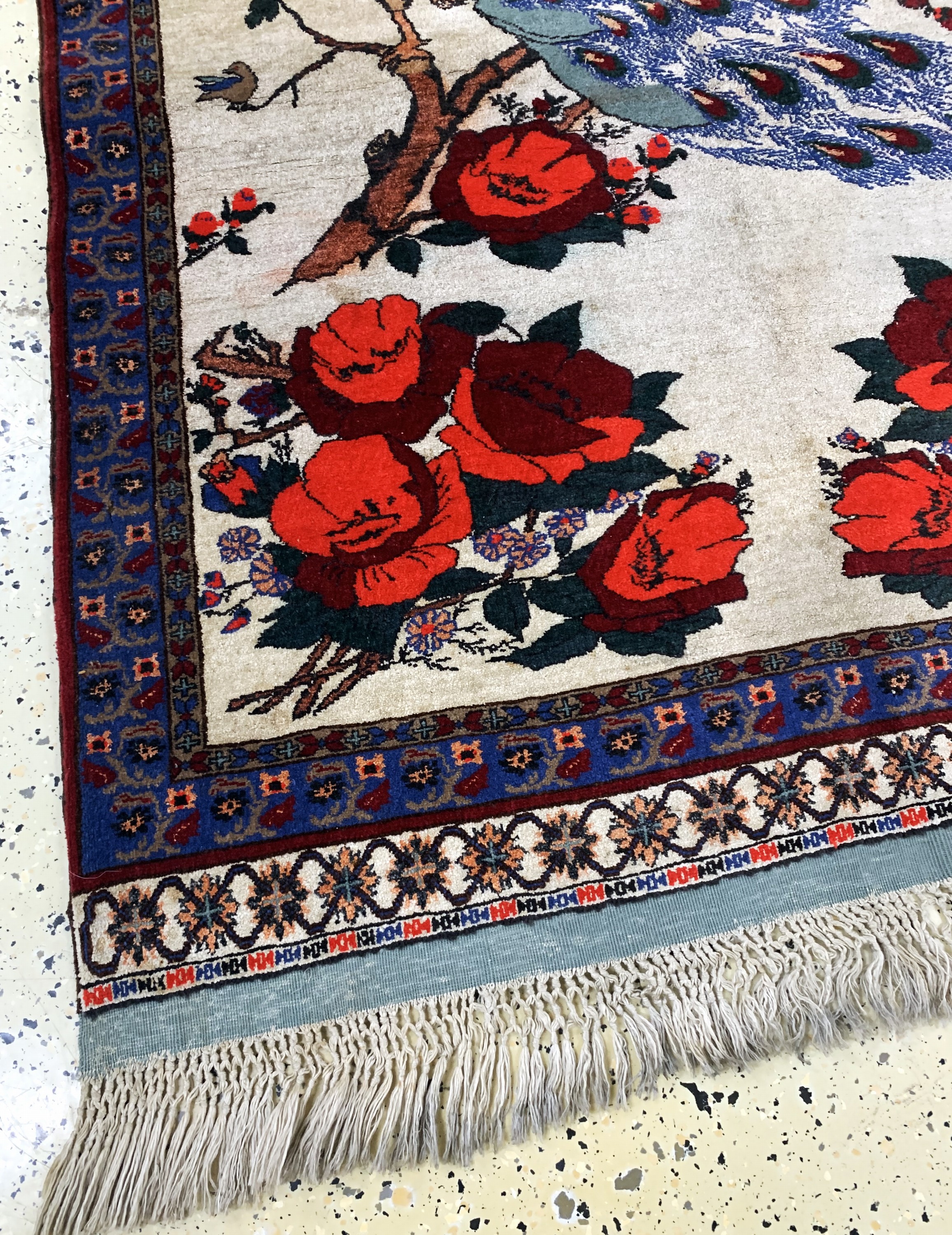 Detail b: Mauri"Seidengrund", Afghanistan, Mitte 20.Jhd, Seide mit Wolle auf Baumwolle, ca. 176 x 116 cm, verfärbt, EHZ: 2