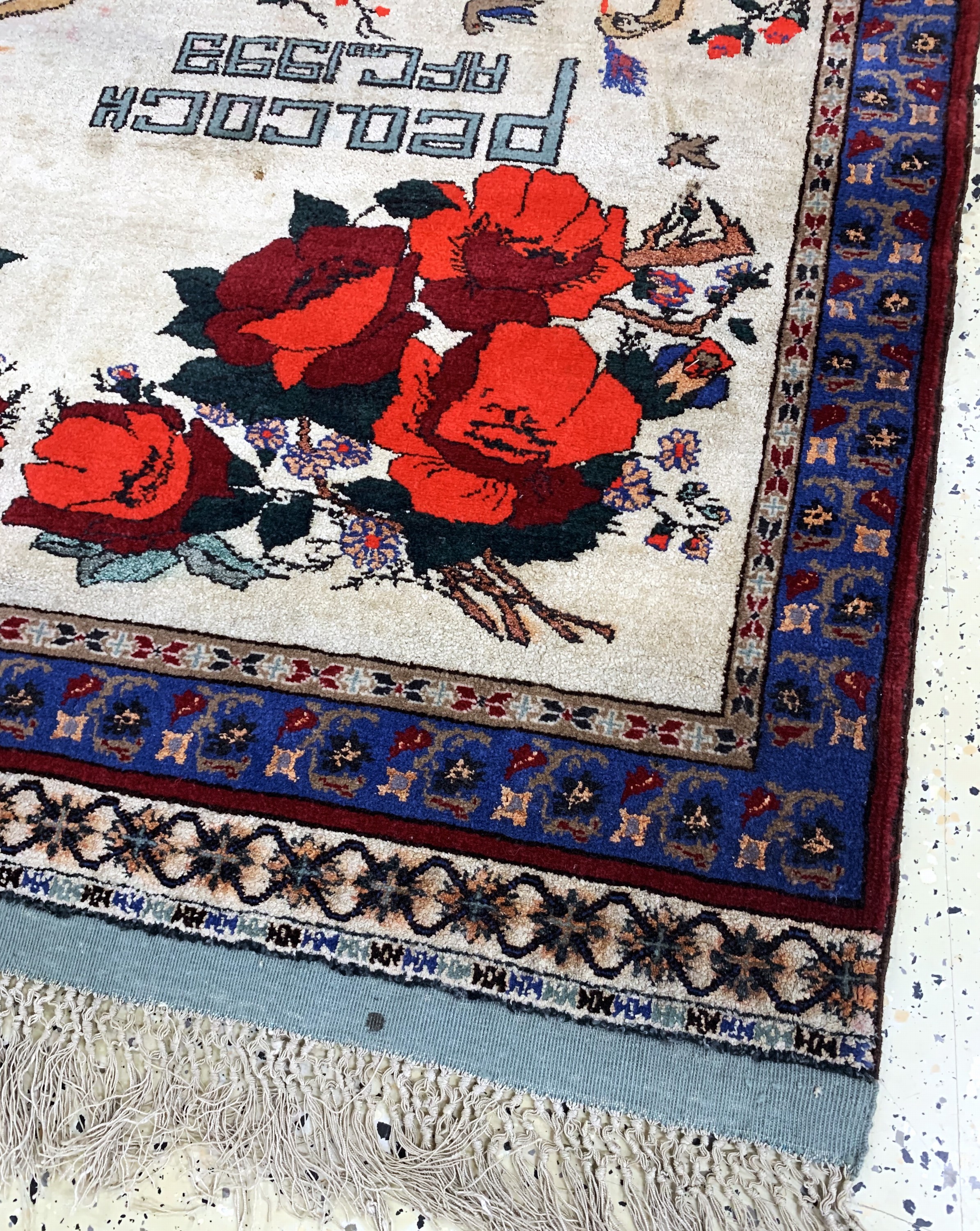 Detail d: Mauri fein"Seidengrund", Afghanistan, Mitte20.Jhd, Seide mit Wolle auf Seide, ca. 176 x 116 cm, EHZ: 2