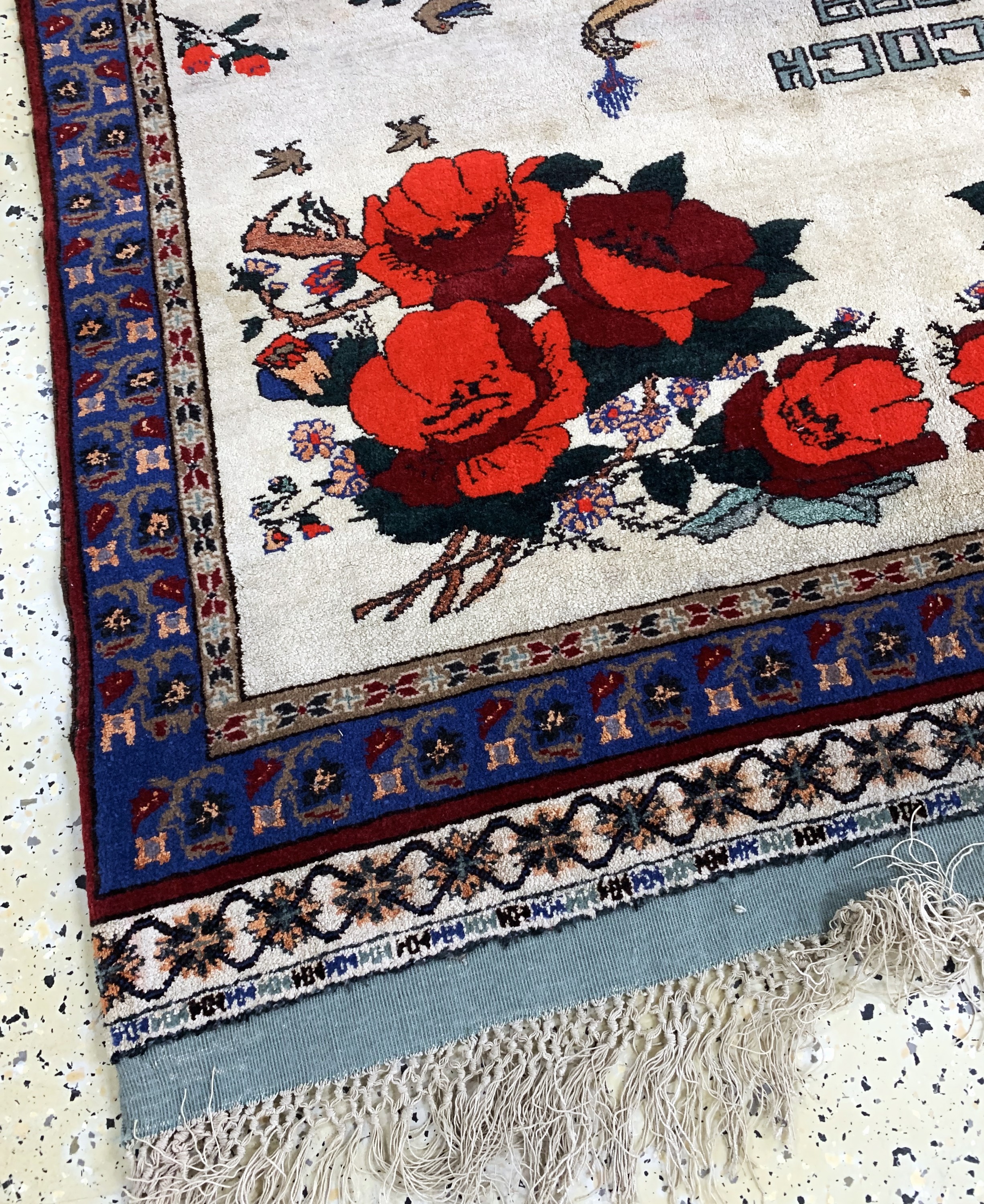 Detail e: Mauri fein"Seidengrund", Afghanistan, Mitte20.Jhd, Seide mit Wolle auf Seide, ca. 176 x 116 cm, EHZ: 2