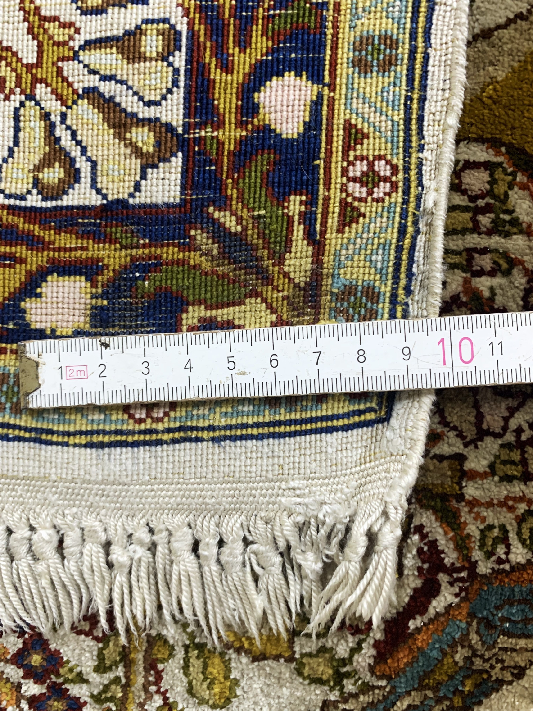 Detail g: Keschan Seide fein, Ägypten, Anfang 20.Jhd,reine Naturseide, ca. 157 x 102 cm, EHZ: 2