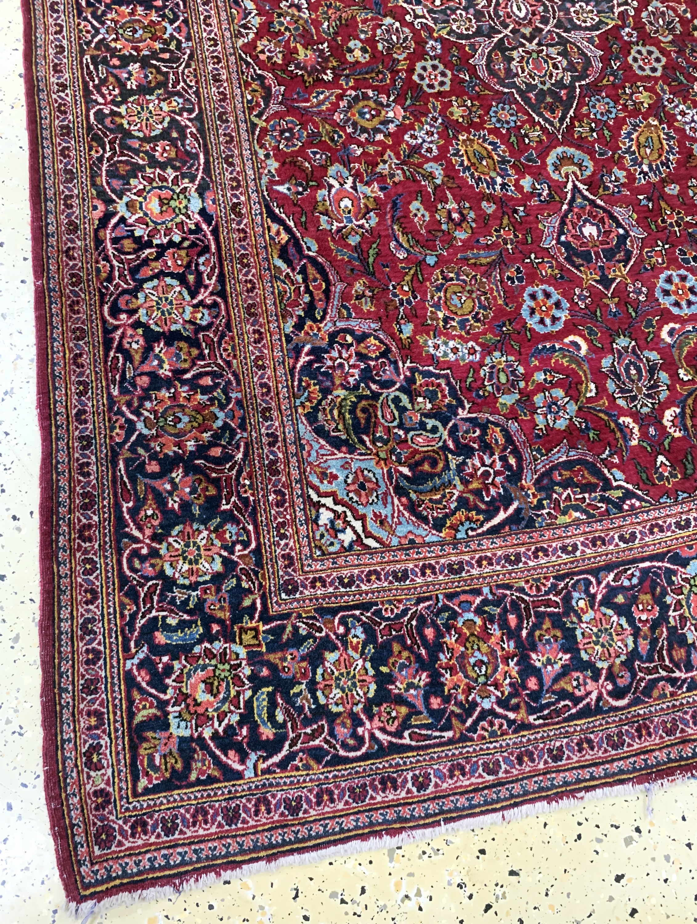 Detail b: Keschan alt, Persien, Anfang 20.Jhd, Wolle auf Baumwolle, ca. 223 x 137 cm, EHZ: 2