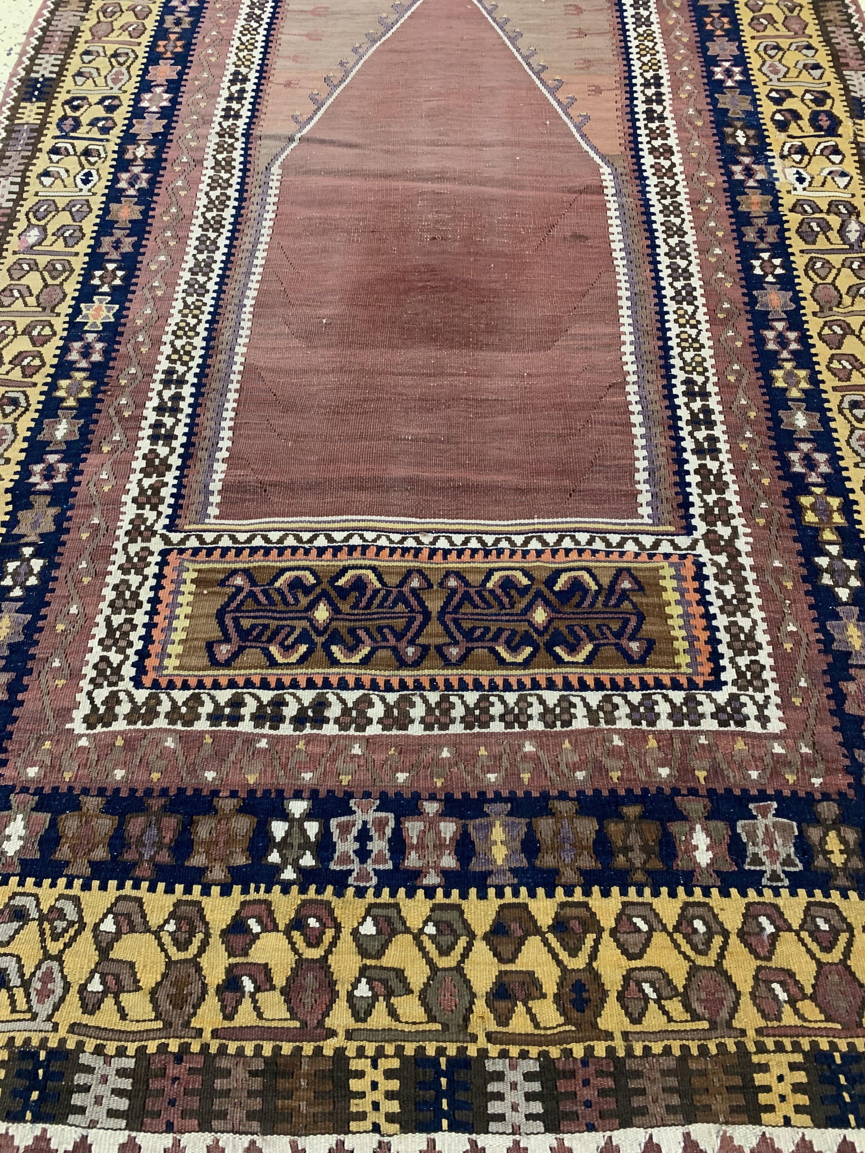 Detail d: Anatol Kelim antik, Türkei, um 1900, Wolle auf Wolle, ca. 200 x 115 cm, EHZ: 2-3