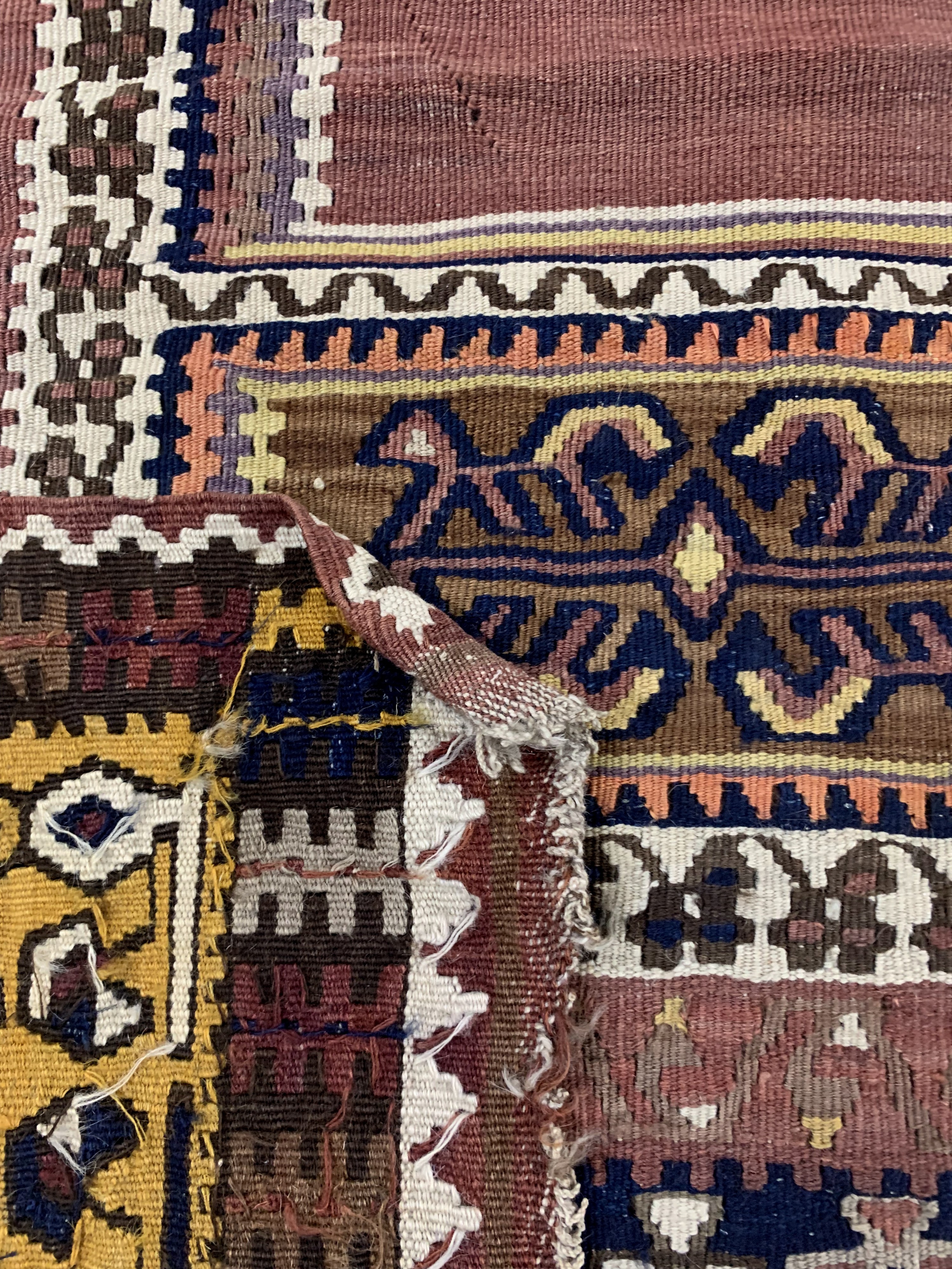 Detail e: Anatol Kelim antik, Türkei, um 1900, Wolle auf Wolle, ca. 200 x 115 cm, EHZ: 2-3