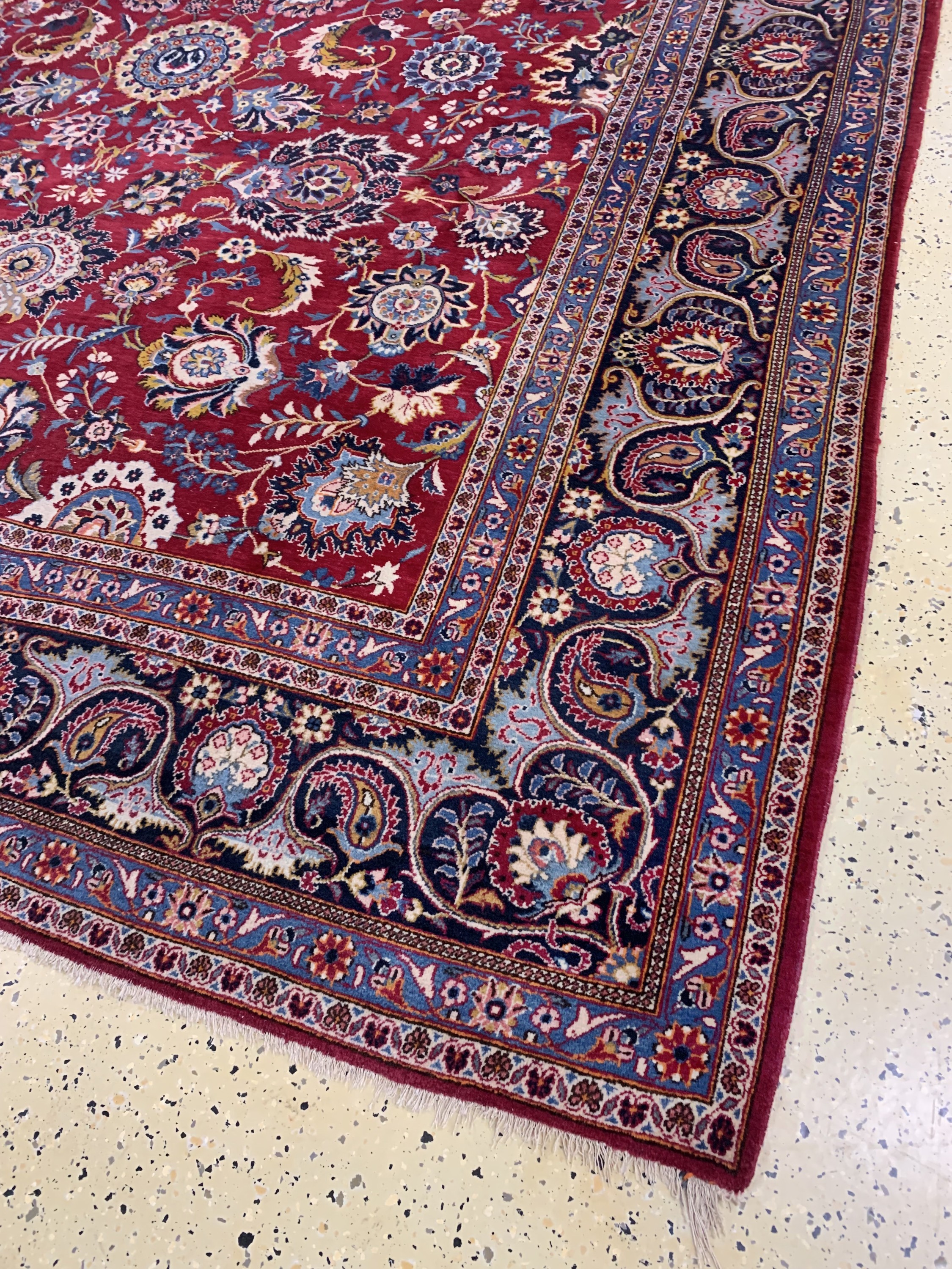 Detail a: Keschan fein, Persien, Anfang 20.Jhd, Wolleauf Baumwolle, ca. 380 x 272 cm, EHZ: 3