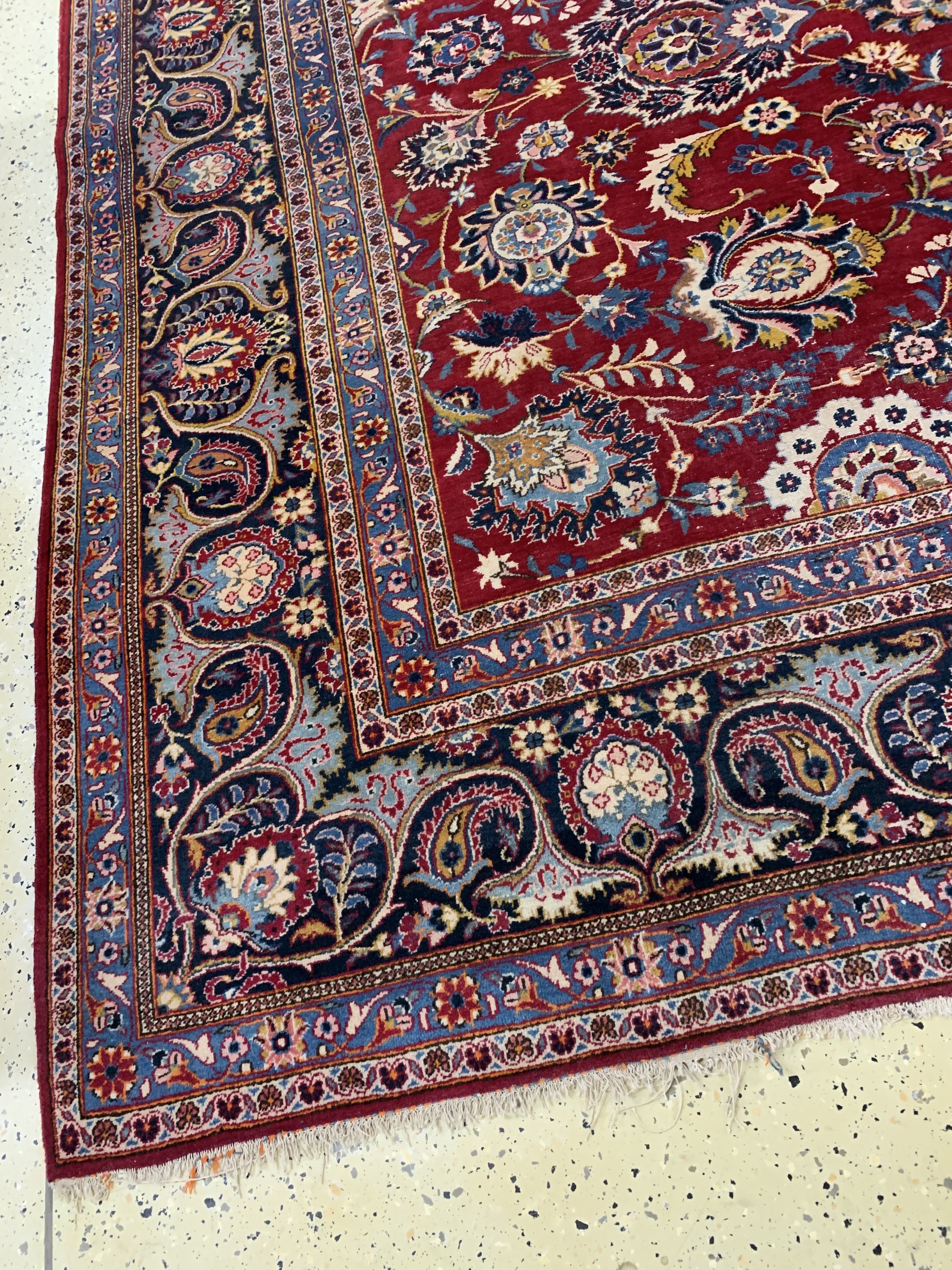Detail c: Keschan fein, Persien, Anfang 20.Jhd, Wolleauf Baumwolle, ca. 380 x 272 cm, EHZ: 3