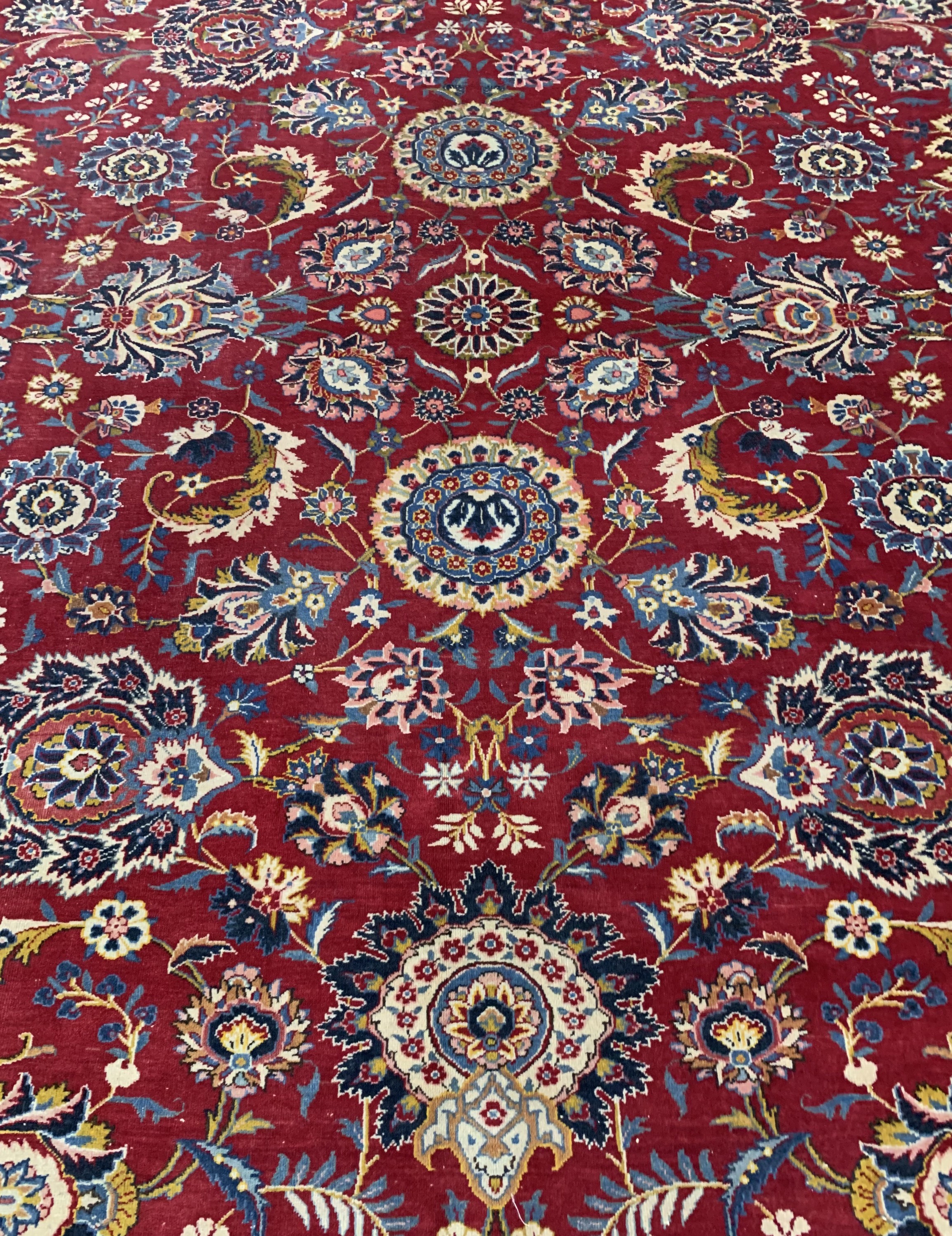 Detail d: Keschan fein, Persien, Anfang 20.Jhd, Wolleauf Baumwolle, ca. 380 x 272 cm, EHZ: 3