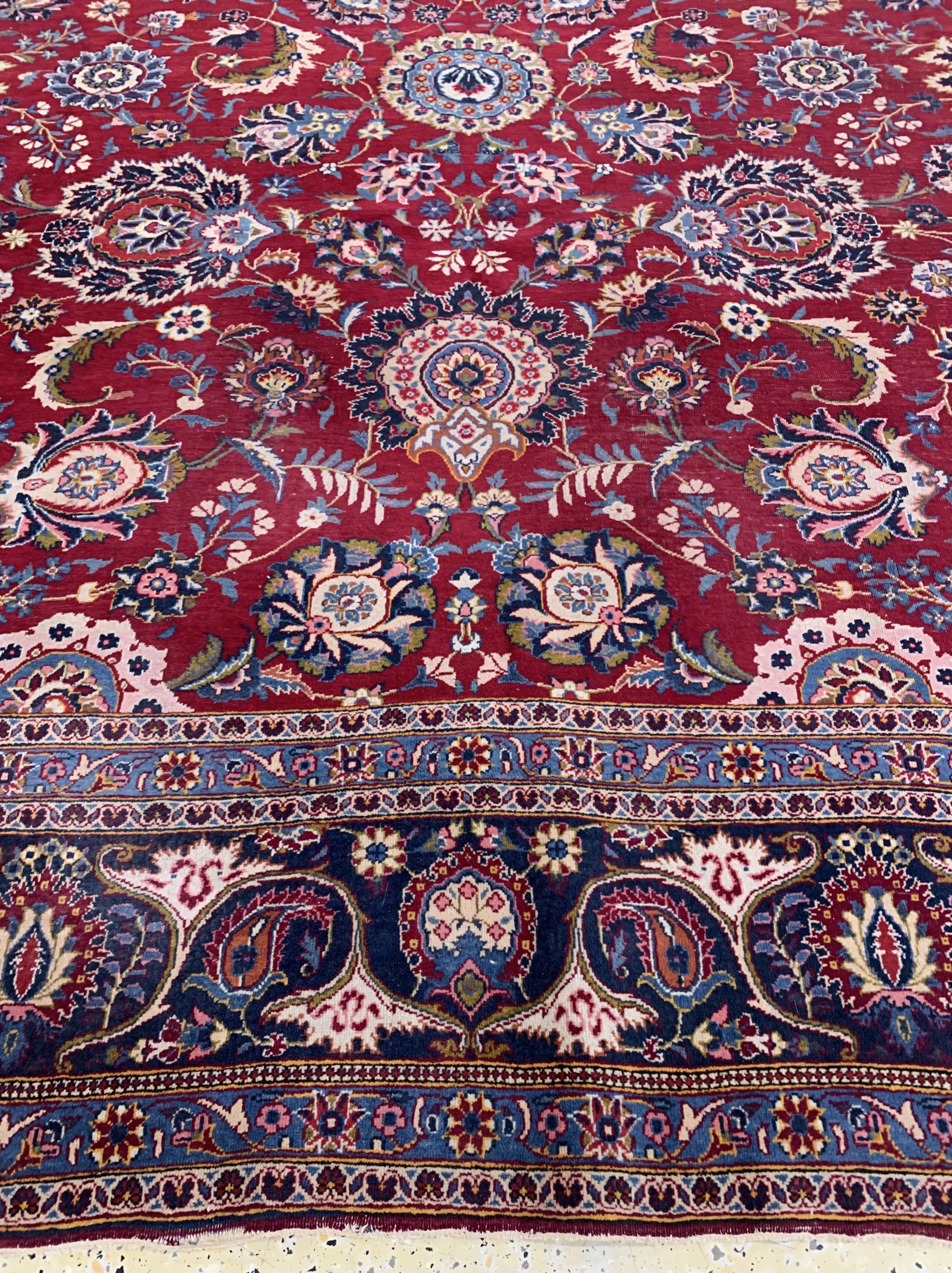 Detail f: Keschan fein, Persien, Anfang 20.Jhd, Wolleauf Baumwolle, ca. 380 x 272 cm, EHZ: 3