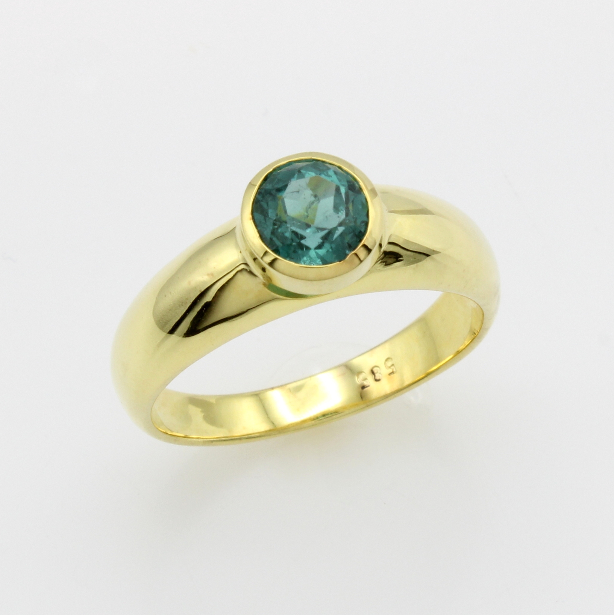 Image 26983789 - Ring mit Turmalin, GG 585/000, runder, fac. Turmalin ca. 1.25 ct, RW ca. 57 ...