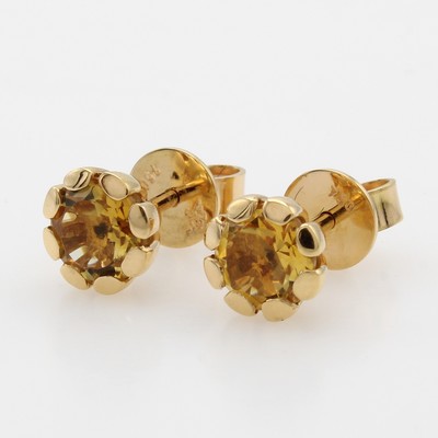 Image 26983728 - Paar Ohrstecker mit Citrinen, RoséG 750/000,2 Citrine zus. ca. 3 ct ...