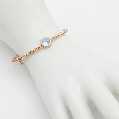 26983732a - Flexibles Kugelarmband mit Blautopas "Velluto", RoséG 750/000, ...