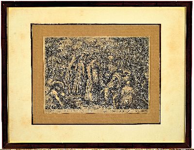 26983739k - Johannes Stradanus, 1523 - 1605, vier Kupferstiche, Markt, Jagdszenen, leichte ...