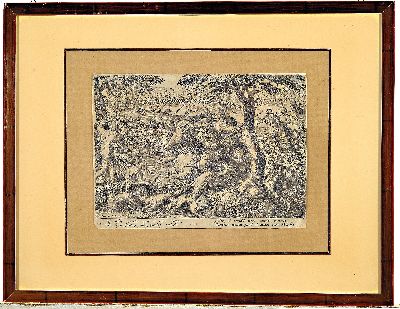 26983739l - Johannes Stradanus, 1523 - 1605, vier Kupferstiche, Markt, Jagdszenen, leichte ...