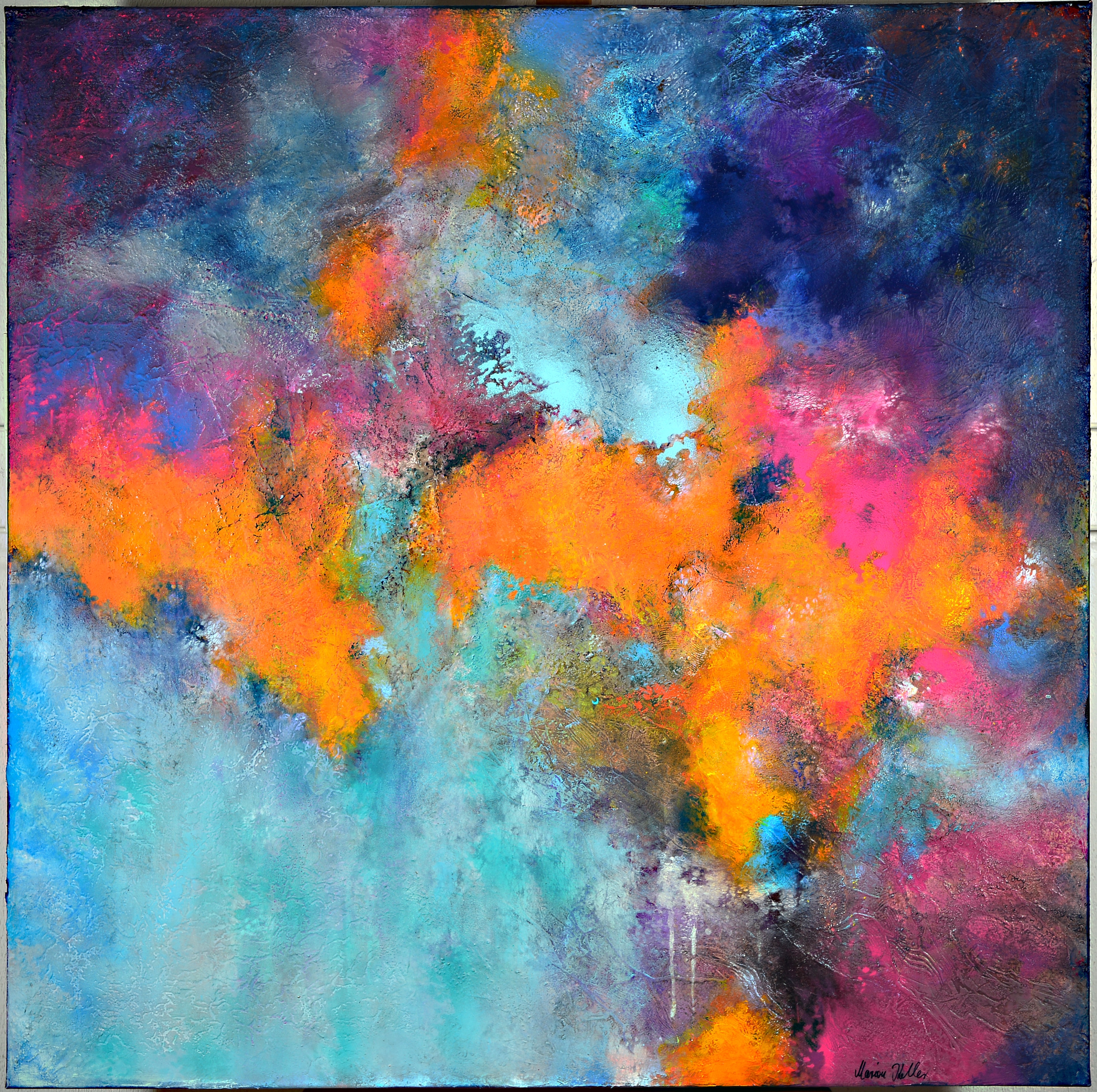 Image 26983804 - Marion Keller, geb. 1963 Eschwege ´Surprise´ ,Acryl/oil/Lwd, sign., verso Zertifikat, ...