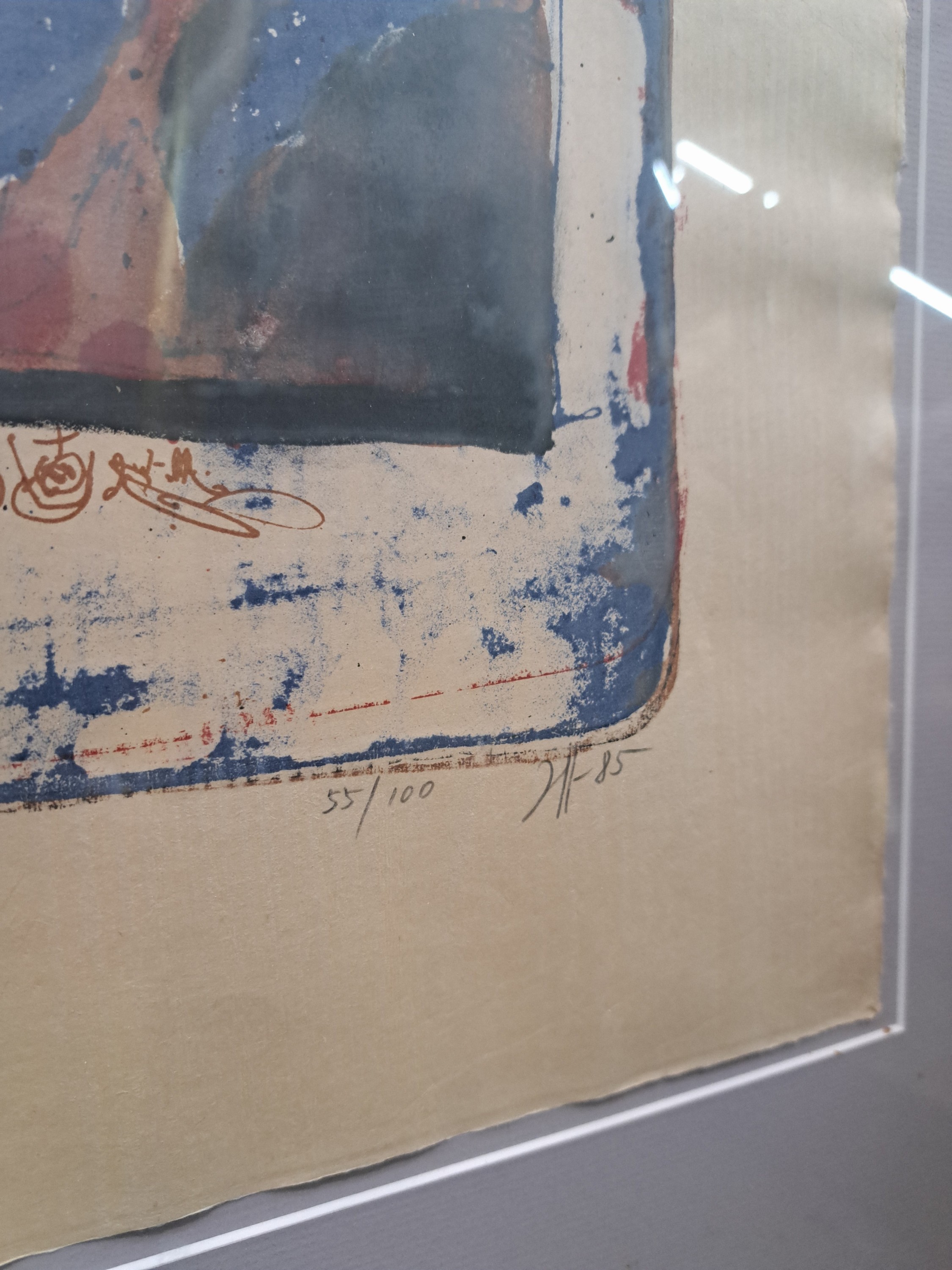 Detail p: Horst Janssen, 1929-1985, "der Kuss", 1985, Farblitho, num. 55/100, handmonogrammiert und datiert 85, ca. 43.5 x 33 cm/Blattgr. 54.5 x 45 ...