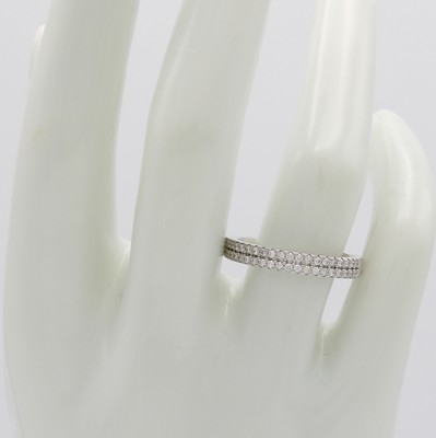 26983801b - Ring mit Brillanten, WG 585/000, Brill. 2-reihig gef. zus. ca. 0.35 ct Weiß/si, RW ...