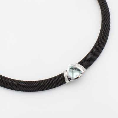 Image 26983820 - Collier mit Blautopas und Brillanten "Cédé", Edelstahl mit PVD ...