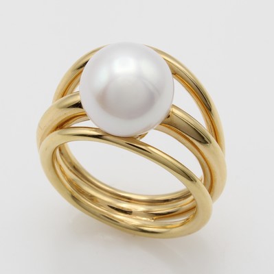 Image 26983823 - Ring mit Frischwasserperle "Schöffel", RoséG 750/000, weiße ...