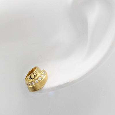 26983831c - Paar Ohrstecker mit Brillanten, GG 750/000, z.T. matt., Brill. zus. ca. 0.12 ct ...