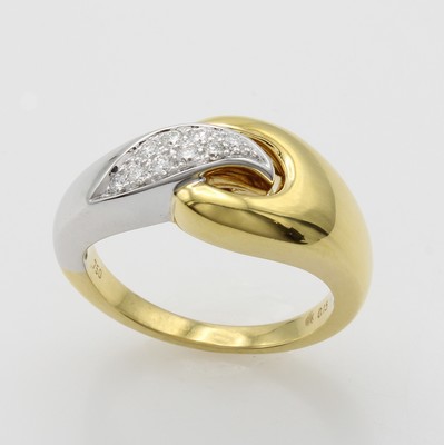 Image 26983844 - Ring mit Brillanten, GG/WG 750/000, Brill. zus. ca. 0.15 ct feines Weiß/si, RW ca. ...