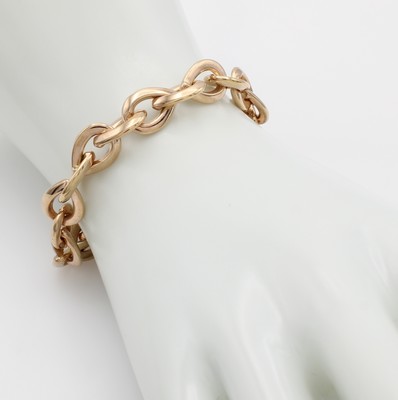 26983855a - Gliederarmband, RG 750/000, tropfenf. Glieder, Karabinerschl., L. ca. 20 cm