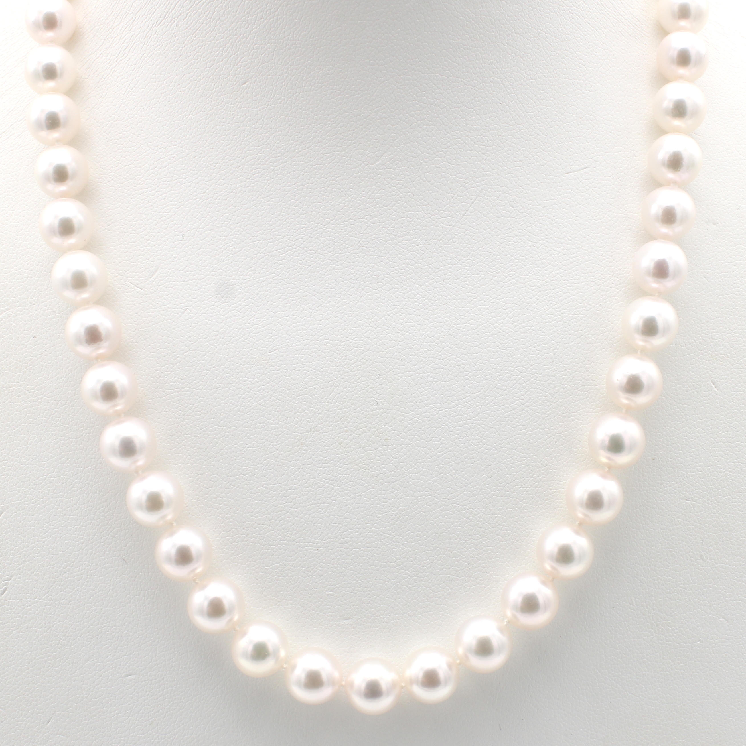 Image 26983908 - Akoyazuchtperlenkette, Kugelschl. WG 585/000, weiße Perlen, D. ca. 8.5-9 mm, L. ca. 45 ...