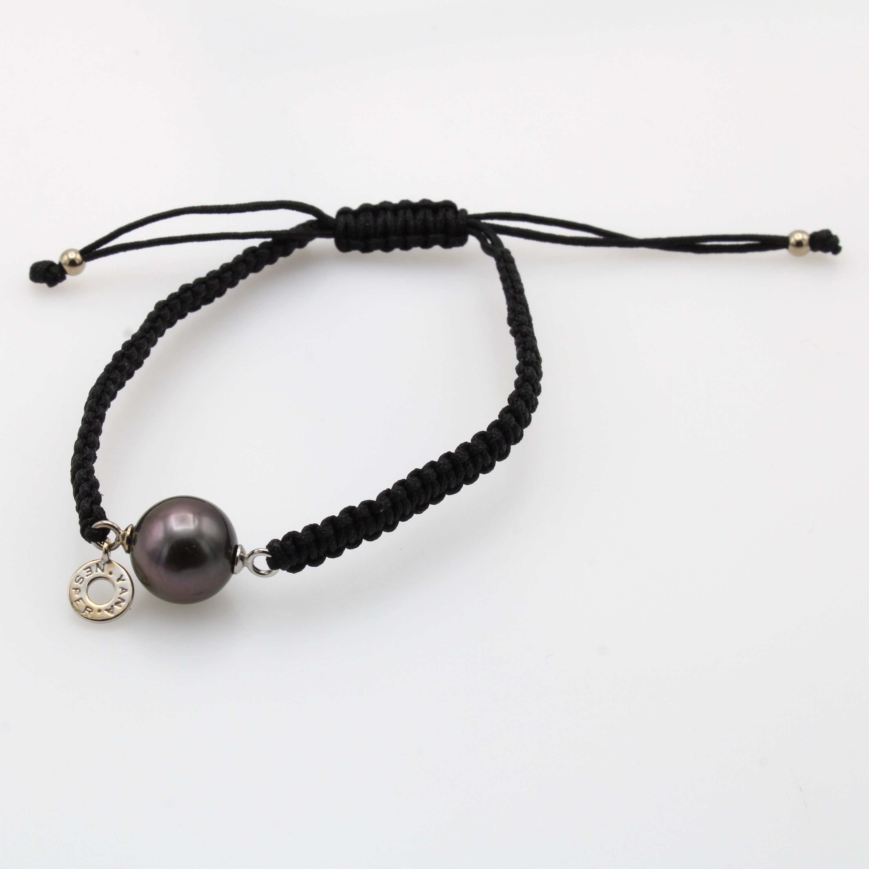 Image 26983920 - Makrameé Armband mit Tahitizuchtperle, WG 750/000, dunkle Perle, D. ca. 10-11 mm ...