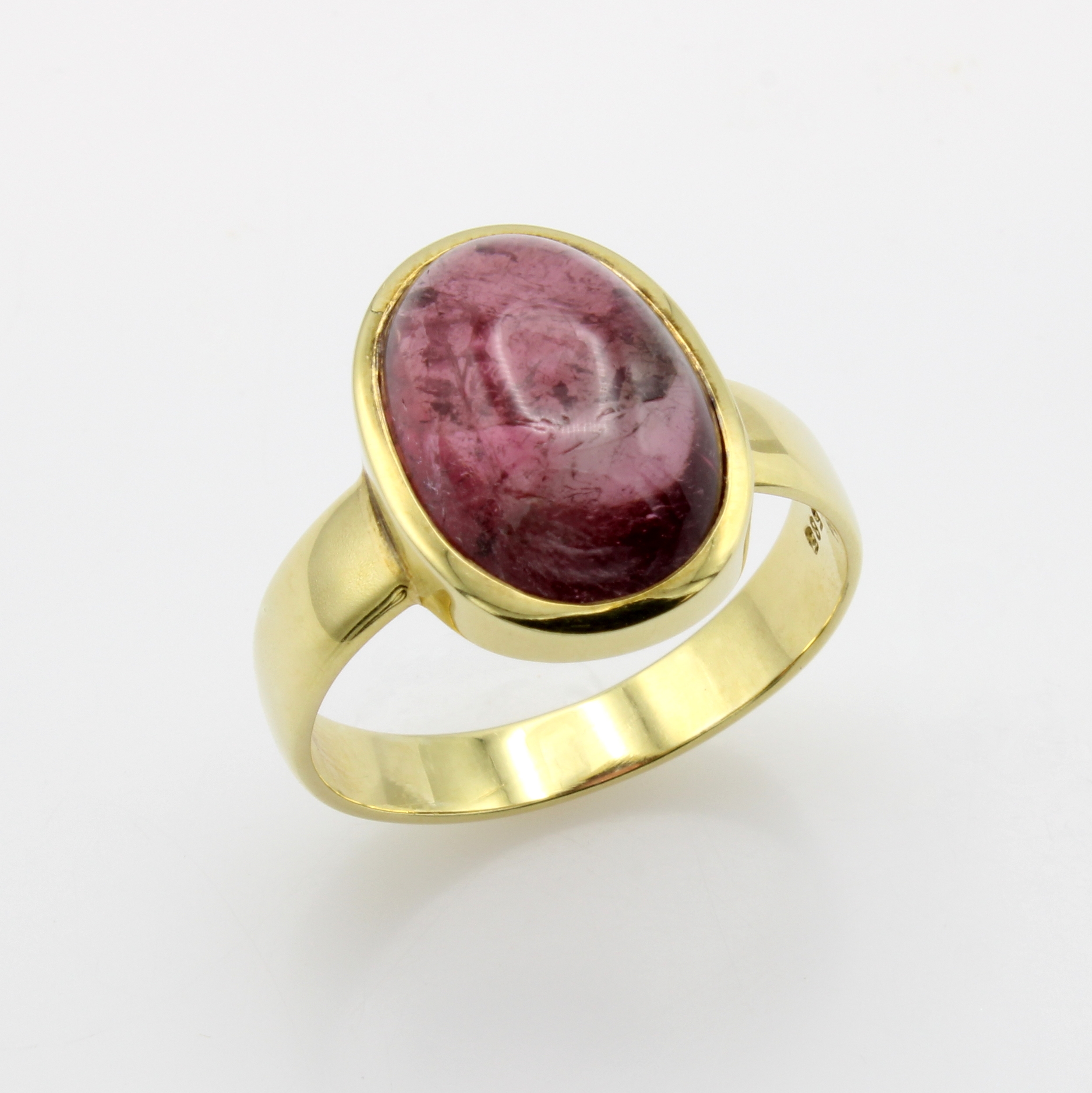 Image 26984192 - Ring mit Turmalin, GG 585/000, ovaler Turmalincabochon ca. 8.1 ct, RW ca. 62 ...