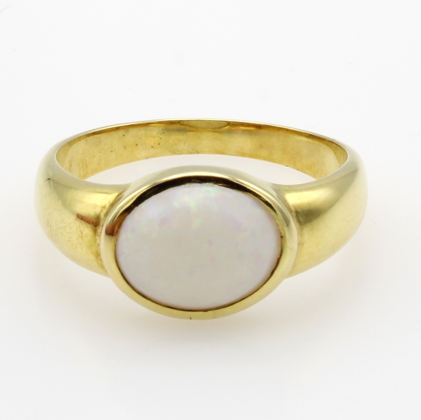 Image 26984226 - Ring mit Opal, GG 585/000, ovaler Opal ca. 1.5 ct, RW ca. 59 Schätzpreis: 2600, - EUR