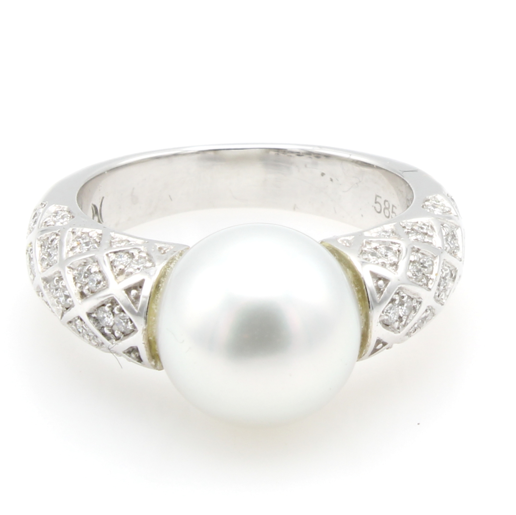 Image 26984241 - Ring mit Südseezuchtperle und Brillanten, WG585/000, 68 Brill. zus. ca. 0.38 ct ...