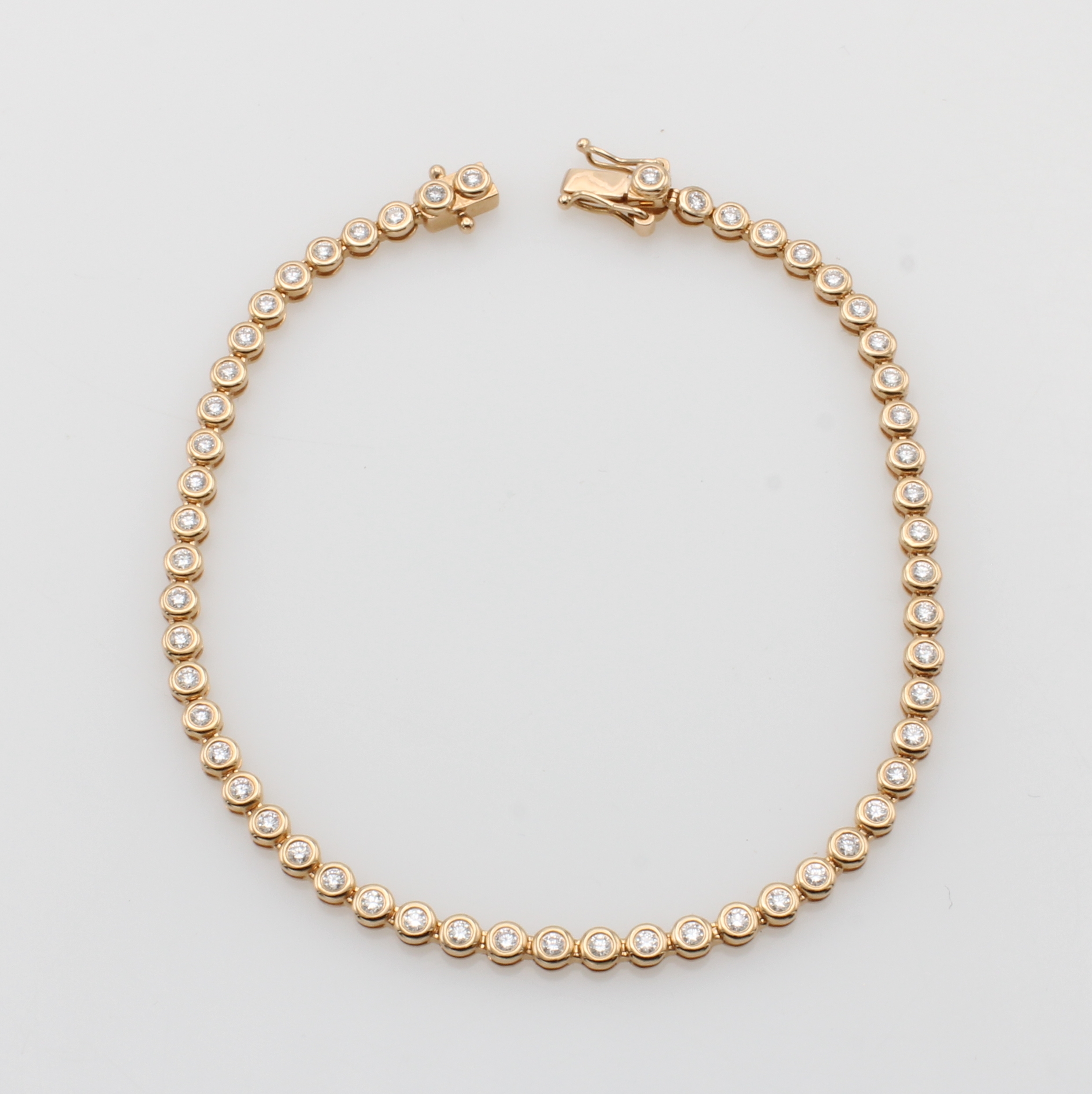 Image 26984246 - Tennisarmband mit Brillanten, RG 750/000, Brill. zus. ca. 1.00 ct feines Weiß/si, ...