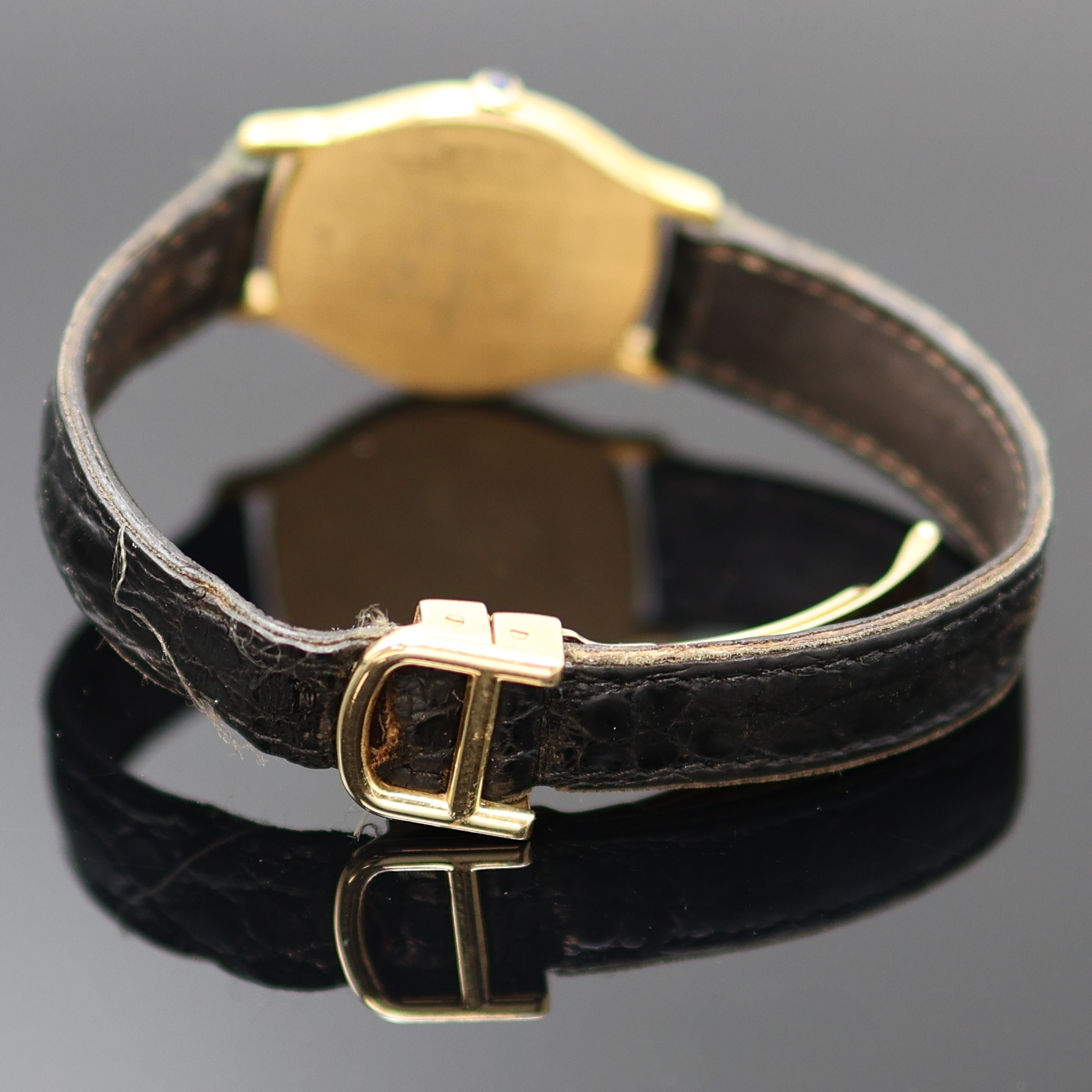 Detail b: CARTIER Paris Damenarmbanduhr Arcade in GG 750/000 Referenz 9605, Handaufzug, Frankreich/Schweiz um 1980, 2-teil. Geh. seitl. 4-fach verschr., ...