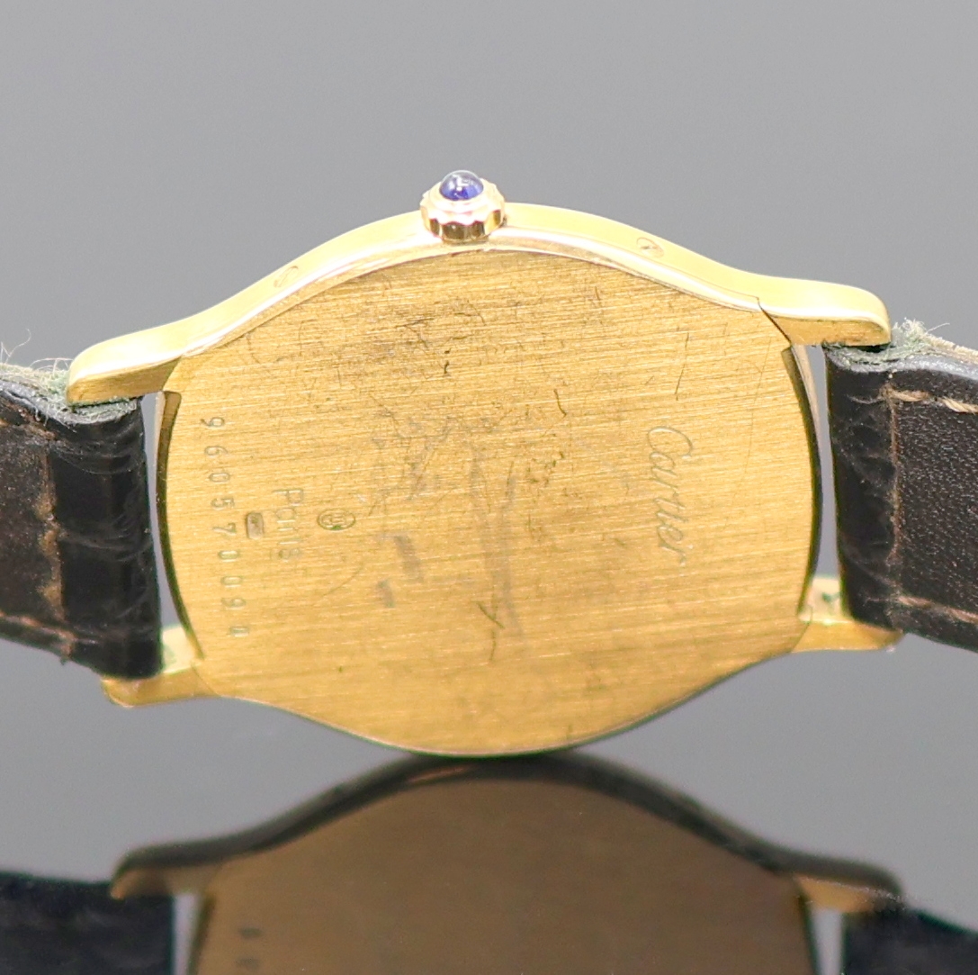 Detail e: CARTIER Paris Damenarmbanduhr Arcade in GG 750/000 Referenz 9605, Handaufzug, Frankreich/Schweiz um 1980, 2-teil. Geh. seitl. 4-fach verschr., ...