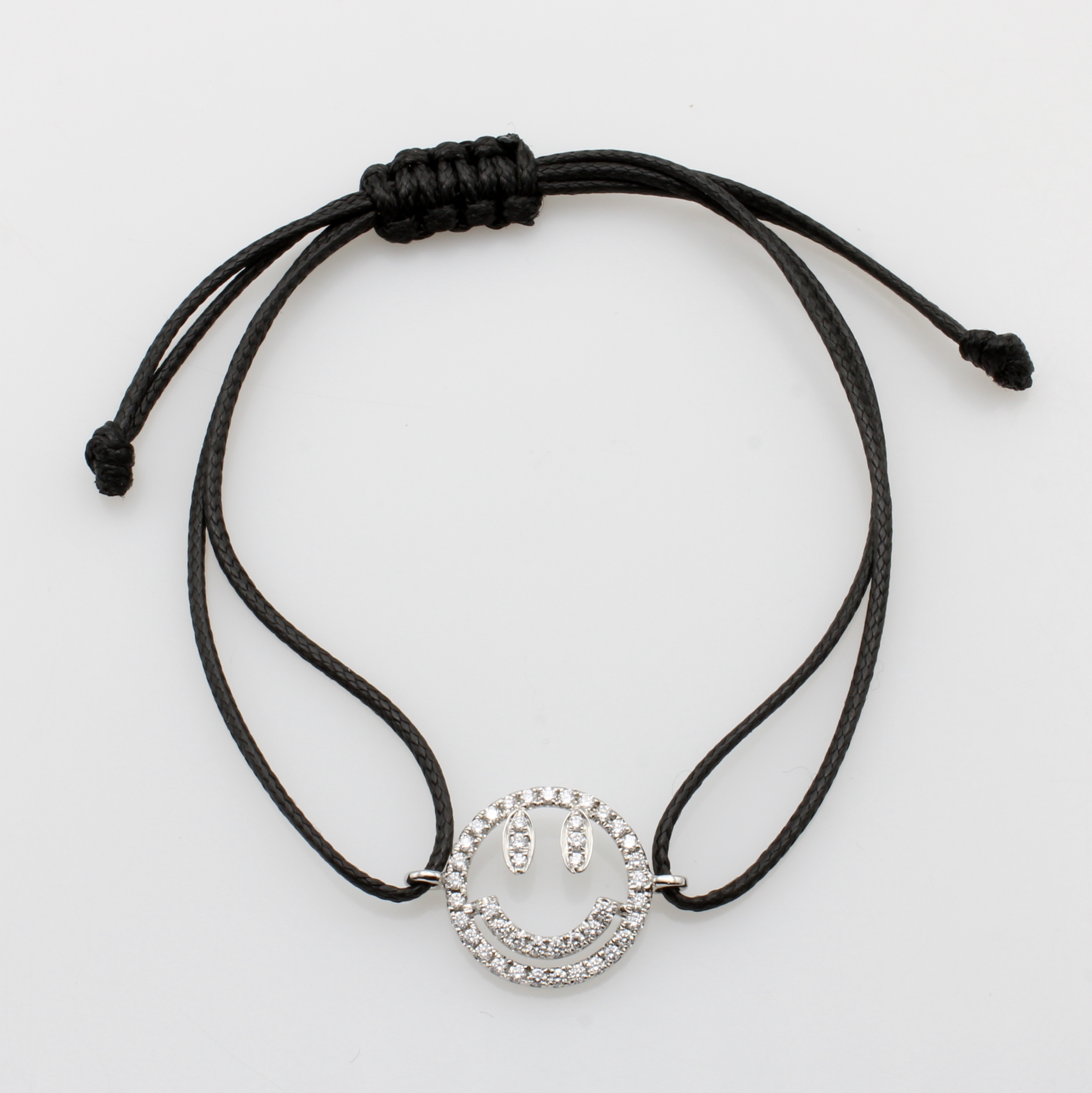 Image 26984290 - Stoffarmband ´Smiley´ mit Brillanten, WG 750/000, Brill. zus. ca. 0.35 ct feines ...