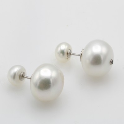 26984213a - Paar Ohrstecker ´Double face´ mit Süßwasser- zuchtperlen, 925er Silber, buttonf. ...