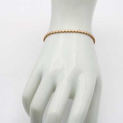 26984246a - Tennisarmband mit Brillanten, RG 750/000, Brill. zus. ca. 1.00 ct feines Weiß/si, ...