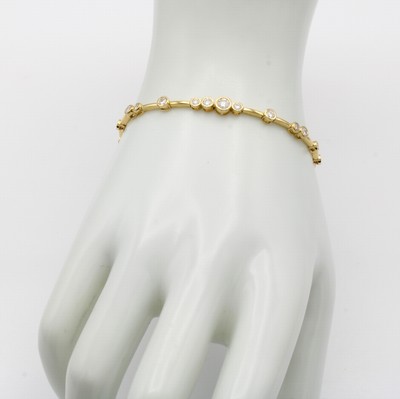 26984264a - Gliederarmband mit Brillanten, GG 750/000, Brill. in Zargenfassungen zus. ca. 1.59 ct ...