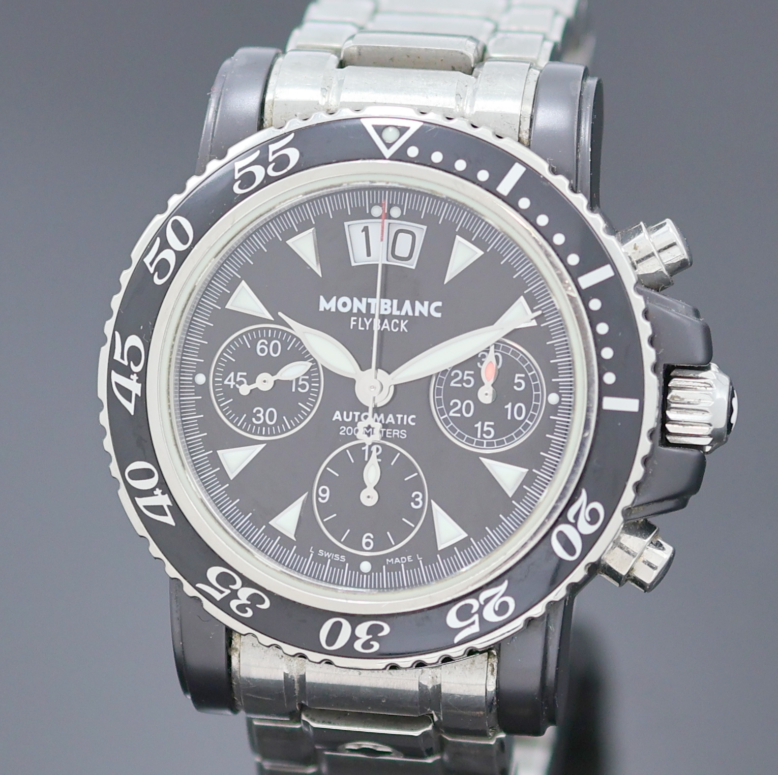 Detail a: MONTBLANC Meisterstück Herrenchronograph mit Flyback Referenz 7044, Schweiz 2005, Automatik, geschw. Edelstahlgeh. inkl. orig. Gliederband m. dopp. ...