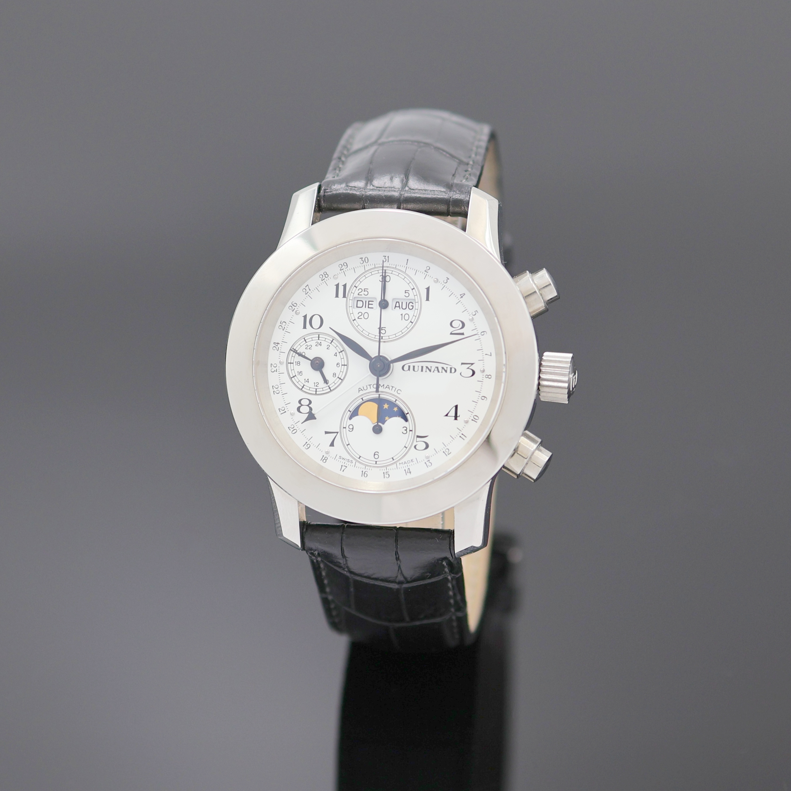 Image 26984307 - GUINAND Armbandchronograph mit Vollkalender, Schweiz um 2005, Automatik, beids. vergl. ...