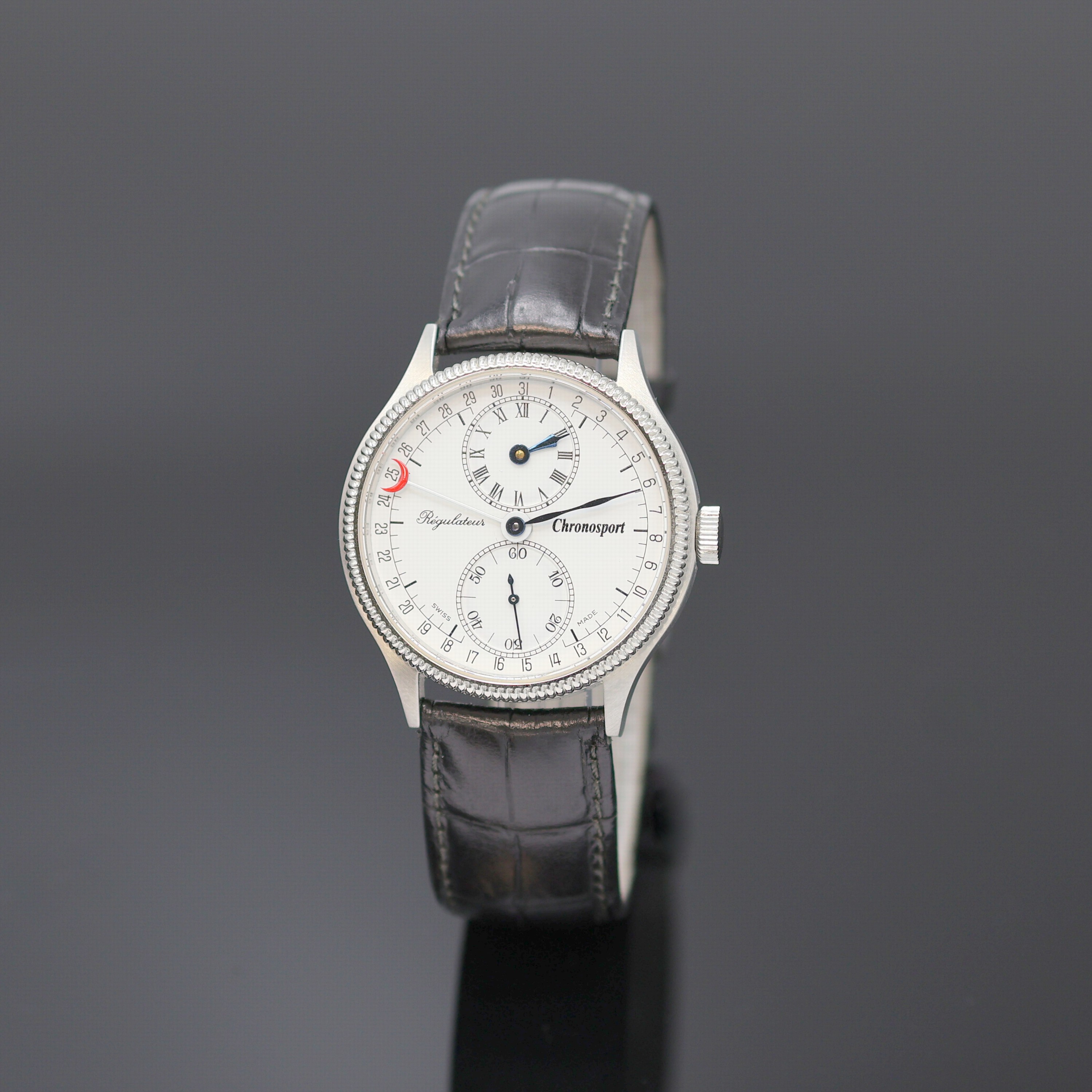 Image 26984312 - CHRONOSPORT Regulateur Armbanduhr in Stahl Referenz 7040, Schweiz um 2005, Handaufzug, ...