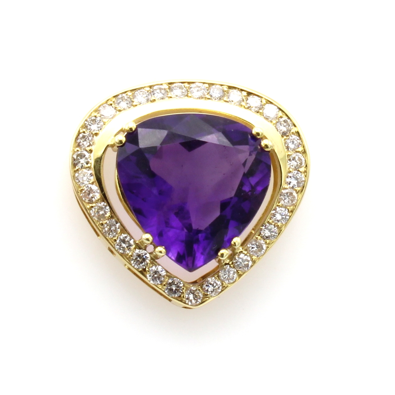 Image 26984361 - Anhänger mit Amethyst und Brillanten, GG 585/000, tropfenf. Amethyst ca. 11.5 ct ...