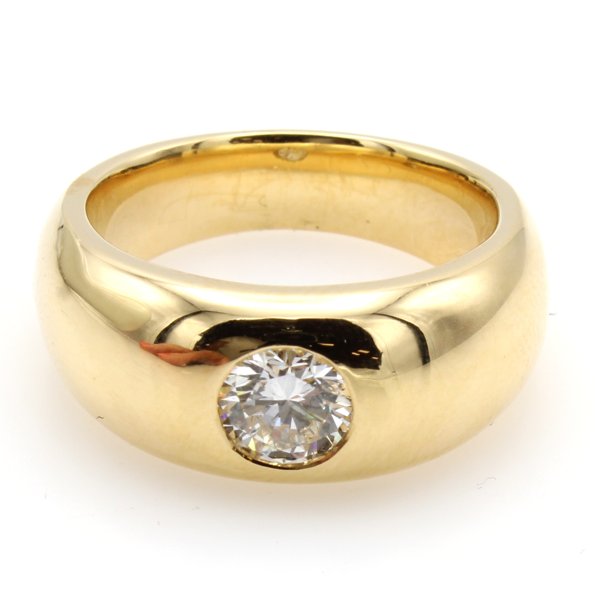 Image 26984377 - Ring mit Brillant, GG 750/000, Brill. 0.843 ct Weiß/vs, massive Verarbeitung, RW ca. ...