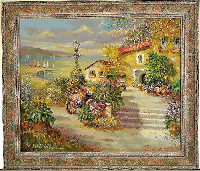 26984308k - Prof. August Alexander Wendehals, 1934-2003 Ossendorf, Blick auf eine südliche Terrasse ...