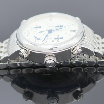 26984309d - GUINAND Weltzeituhr mit 5 Zeitzonen Referenz WZU-5, Schweiz um 2005, Handaufzug, ...