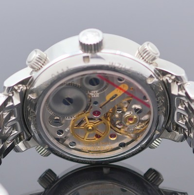 26984309f - GUINAND Weltzeituhr mit 5 Zeitzonen Referenz WZU-5, Schweiz um 2005, Handaufzug, ...