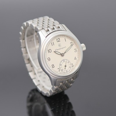 26984311b - CHRONOSPORT Herrenarmbanduhr in Stahl, Schweiz um 2005, Handaufzug, Boden verschr., ...