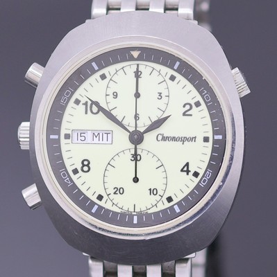 26984314a - CHRONOSPORT Armbandchronograph in Stahl, Schweiz um 2004, Automatik, Boden u. Krone ...