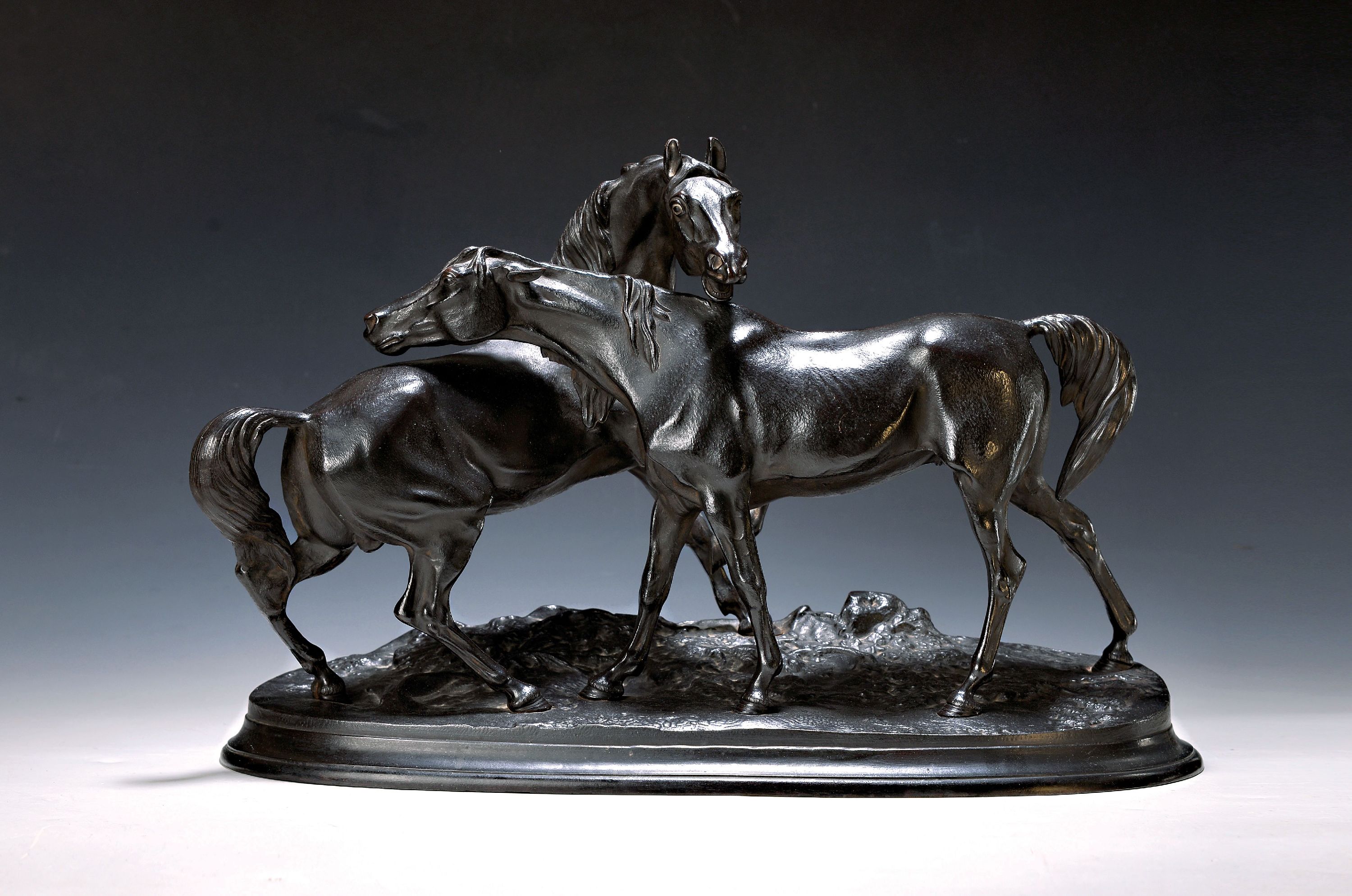 Image 26984677 - Pierre Jules Mène, 1810- 1979, posthumer Eisenguß, mehrteilig, ein geschwärzt, ca. 34 ...