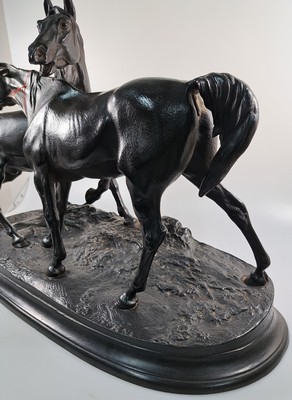 26984677c - Pierre Jules Mène, 1810- 1979, posthumer Eisenguß, mehrteilig, ein geschwärzt, ca. 34 ...