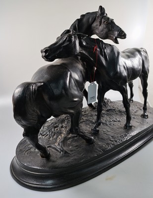 26984677d - Pierre Jules Mène, 1810- 1979, posthumer Eisenguß, mehrteilig, ein geschwärzt, ca. 34 ...