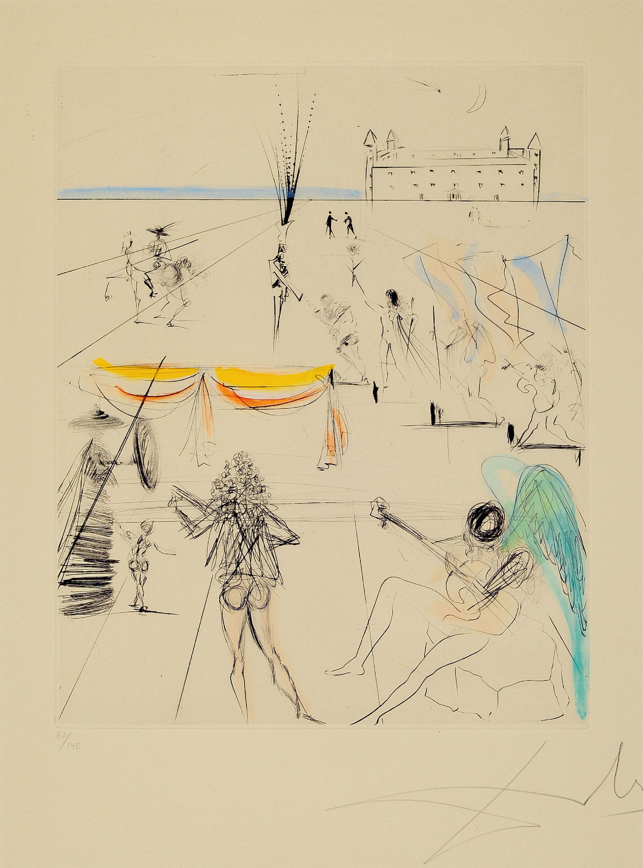 Image 26984742 - Salvador Dali, 1904-1989, Kaltnadelradierung aus der Serie Hippies, 1969/70, ...